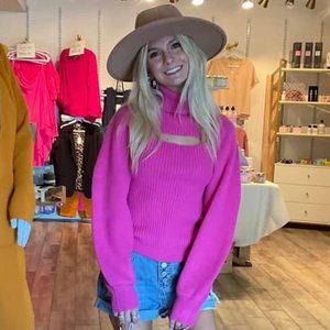 Fuschia Turtle Neck